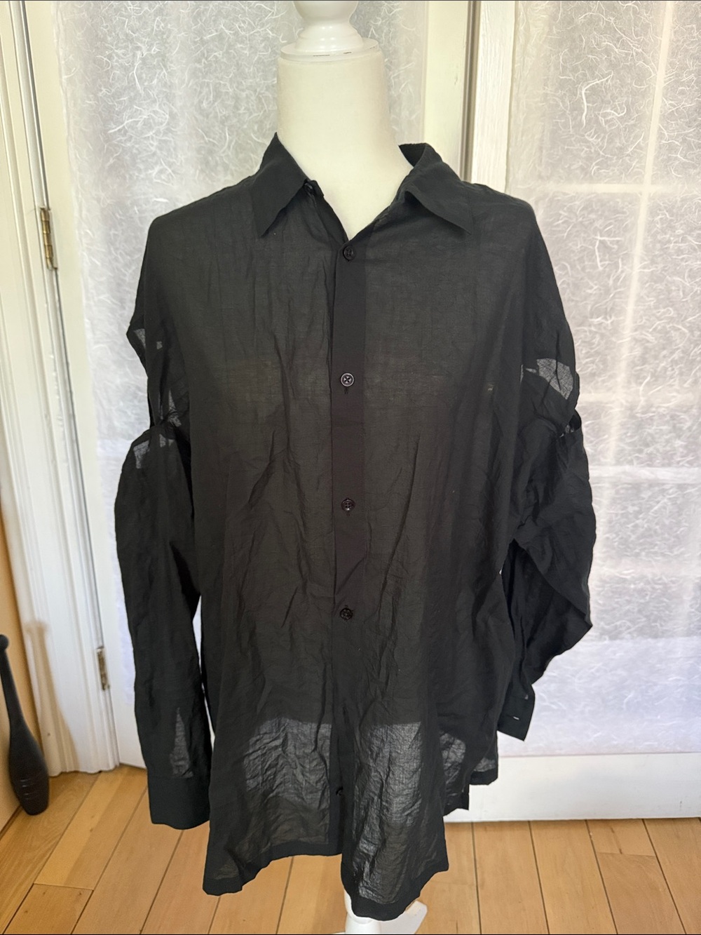 Hysteric Glamour Sheer Black Button-Up Blouse